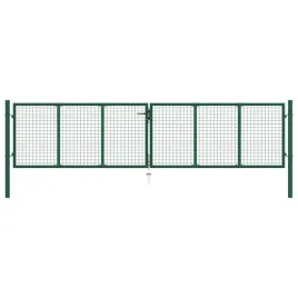 brama-ogrodzeniowa-z-siatki-stalowa-390-x-125-cm-zielona