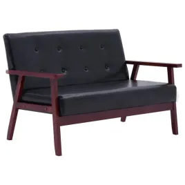 2-osobowa-sofa-czarna-sztuczna-skora