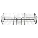 kojec-dla-psow-8-paneli-stalowy-czarny-60-x-80-cm