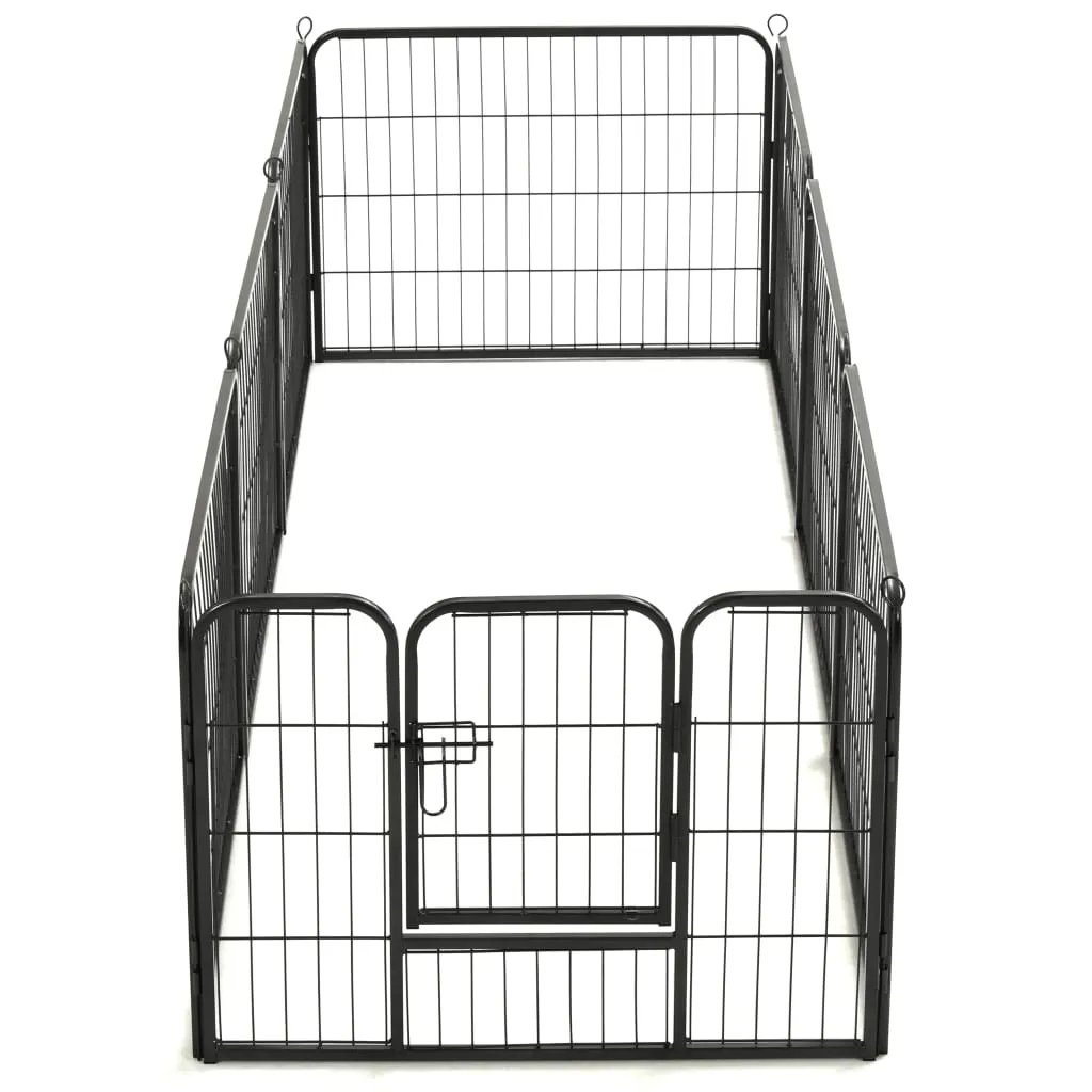kojec-dla-psow-8-paneli-stalowy-czarny-60-x-80-cm-stan-nowy
