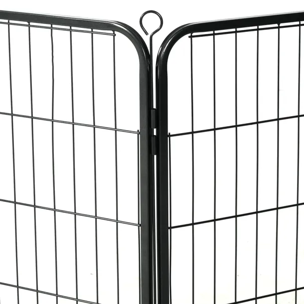 kojec-dla-psow-8-paneli-stalowy-czarny-60-x-80-cm-material-wykonania-metal