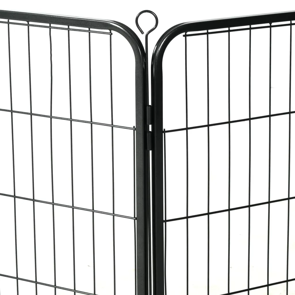 kojec-dla-psow-8-paneli-stalowy-czarny-60-x-80-cm