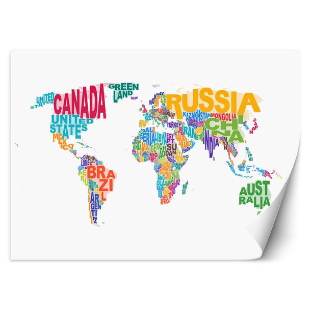 Fototapeta Mapa świata - kolorowe napisy 150x105