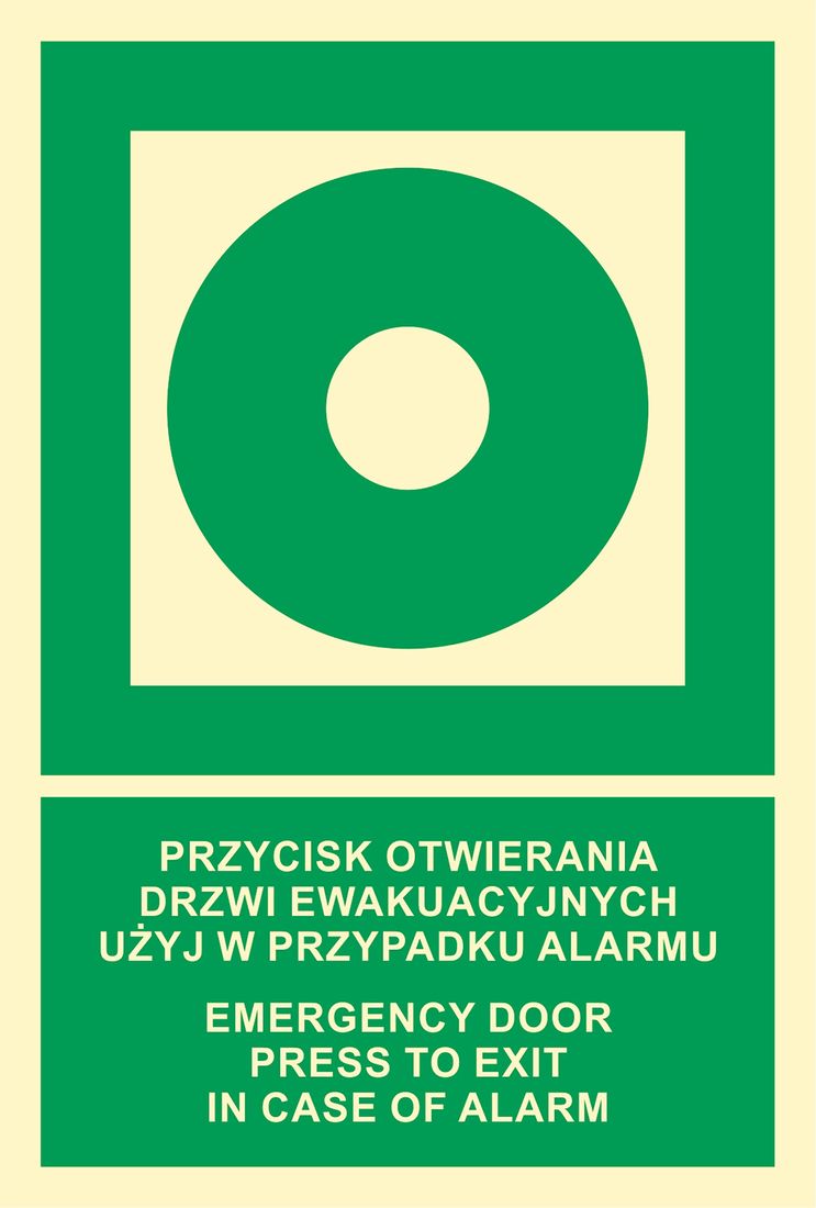 Przycisk Otwierania Drzwi Ewakuacyjnych Użyj W Przypadku Alarmu ...