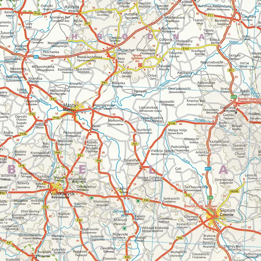 bialorus-belarus-mapa-drogowa-wodoodporna