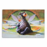 obraz-na-plotnie-brazowy-mis-figurka-100x70