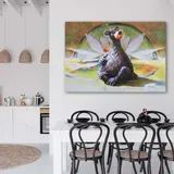 obraz-na-plotnie-brazowy-mis-figurka-120x80-stan-nowy