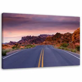 obraz-na-plotnie-do-salonu-droga-route-66-120x80