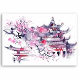 obraz-na-plotnie-japonia-akwarela-100x70-stan-nowy