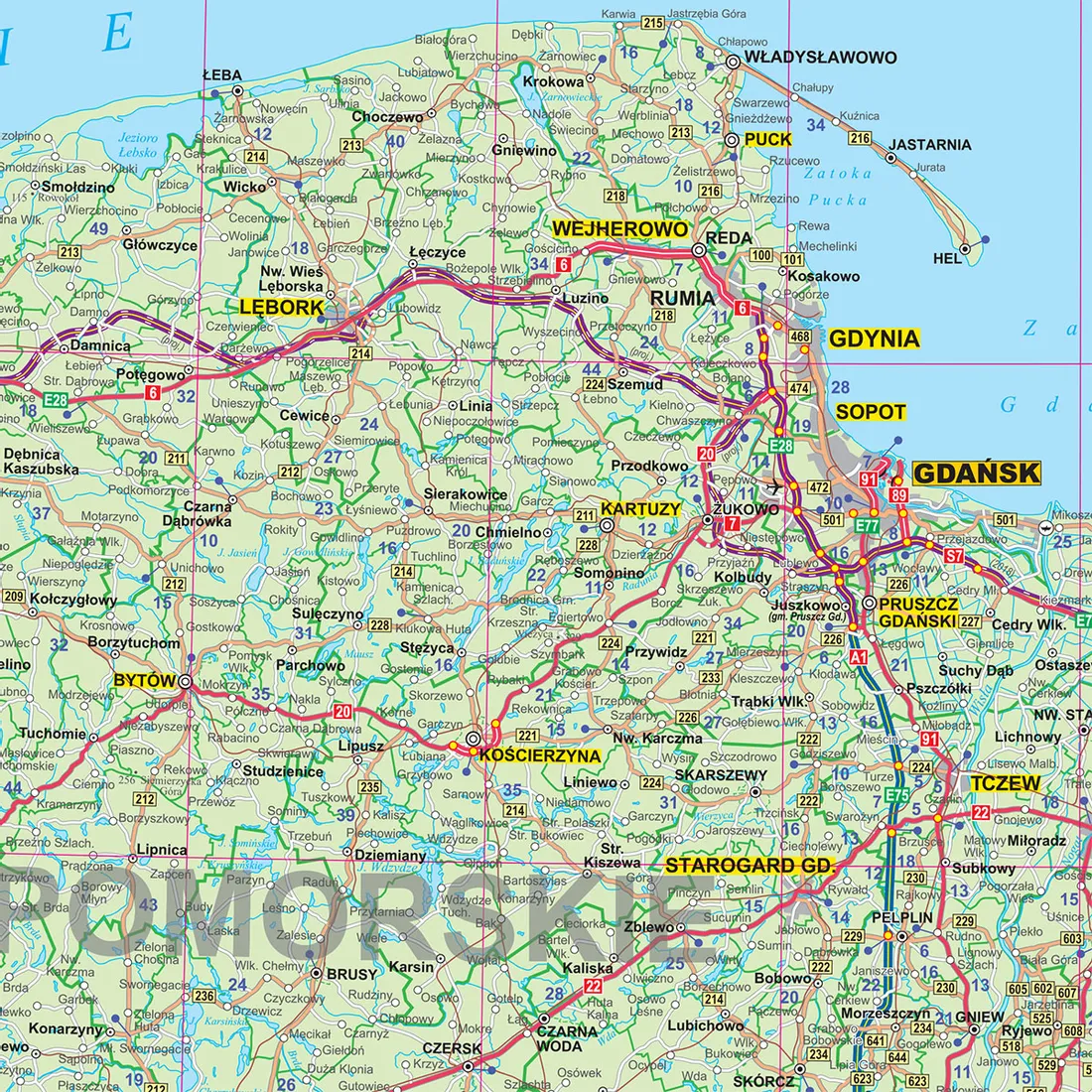 polska-mapa-scienna-adm-drogowa-rama