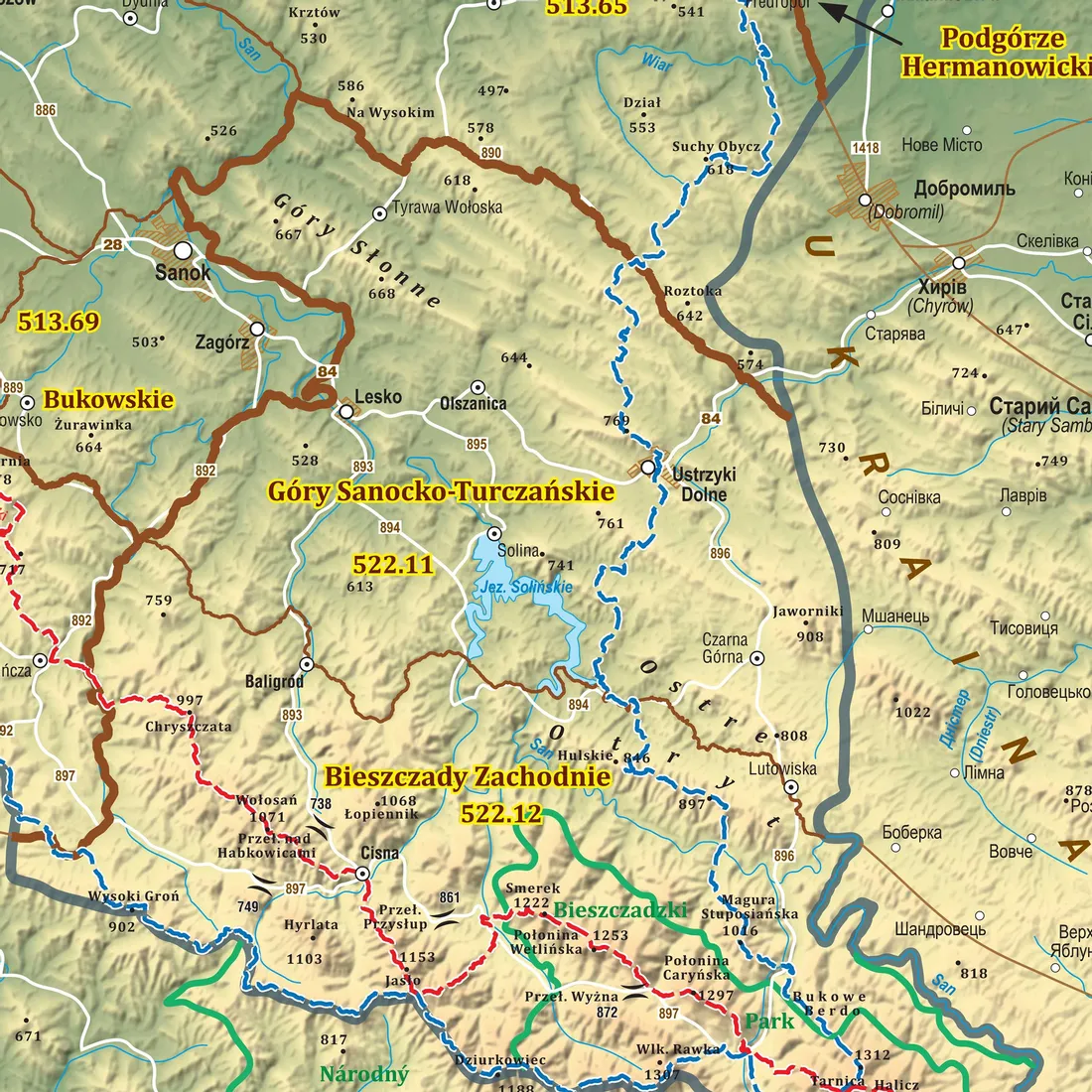 karpaty-polskie-mapa-scienna-arkusz-lam-compass