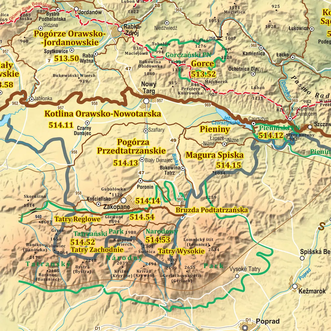 karpaty-polskie-mapa-scienna-arkusz-lam-compass