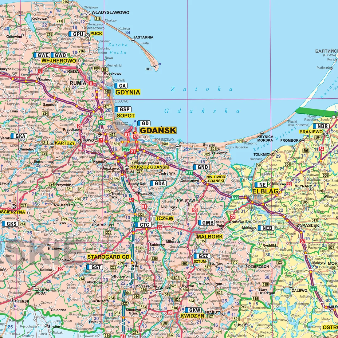 polska-2021-drogowa-tablice-mapa-scienna-arkusz