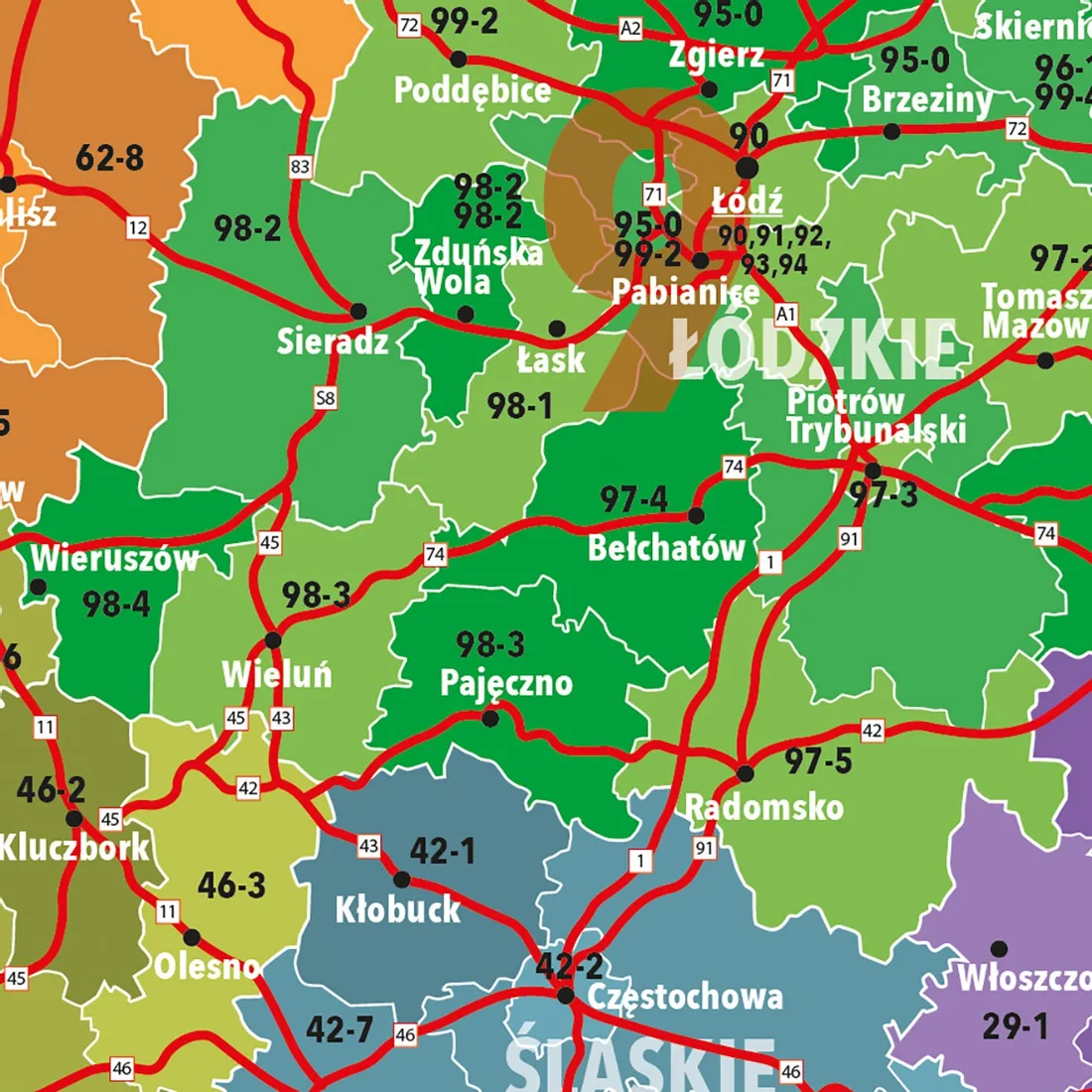 polska-kodowa-mapa-scienna-arkusz