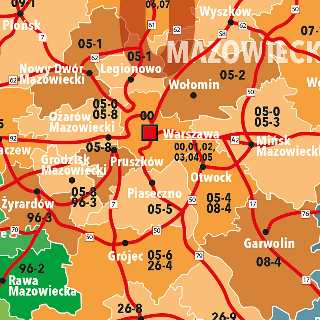 polska-kodowa-mapa-scienna-arkusz