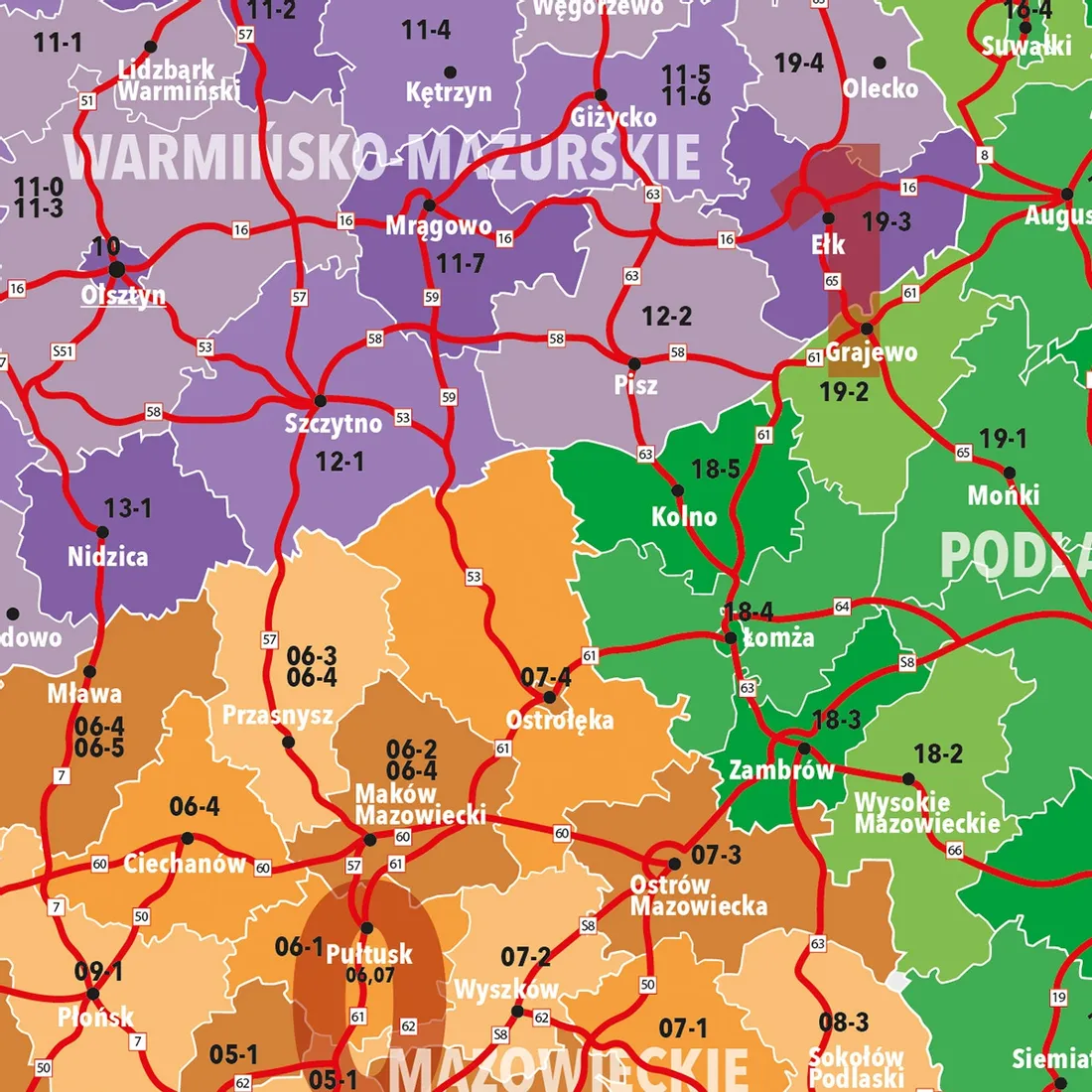 polska-kodowa-mapa-scienna-arkusz