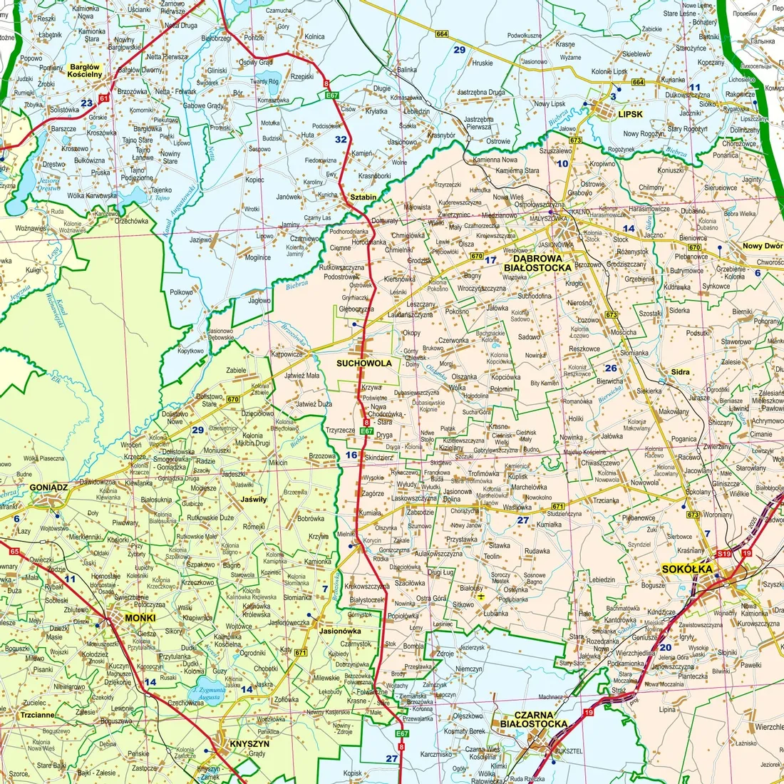 podlaskie-mapa-scienna-adm-drog-arkuszowa-2022