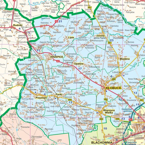 slaskie-mapa-scienna-adm-drog-arkuszowa-2022-jezyk-polski