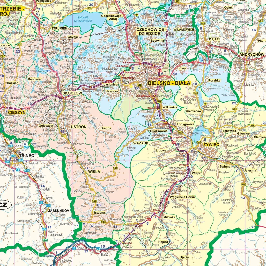 slaskie-mapa-scienna-adm-drog-arkuszowa-2022