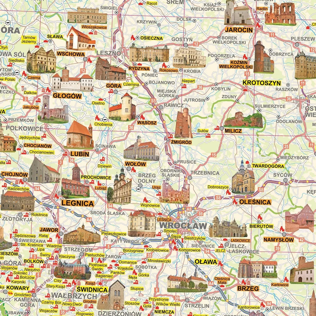 polska-mapa-zamkow-mapa-scienna-arkusz