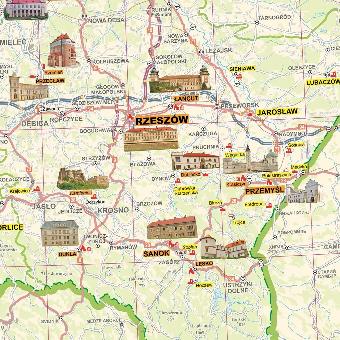 polska-mapa-zamkow-mapa-scienna-arkusz