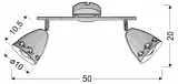 coty-listwa-2x40w-e14-czarny-stan-nowy