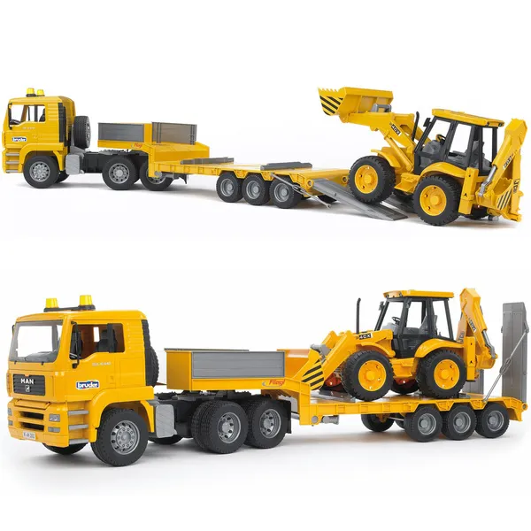 ら*ち様 外国　8270g Bruder 02776 Man z koparką 02428 ciężarówka Laweta