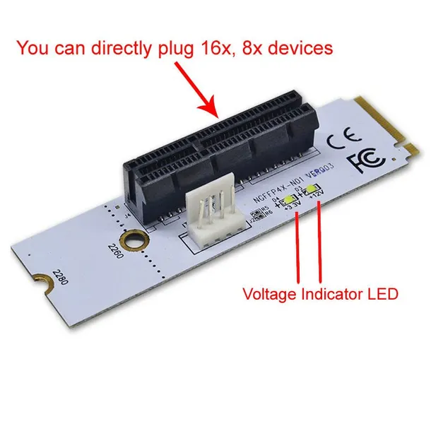 adapter-ngff-m-2-do-pcie-x4-led-riser-stan-nowy