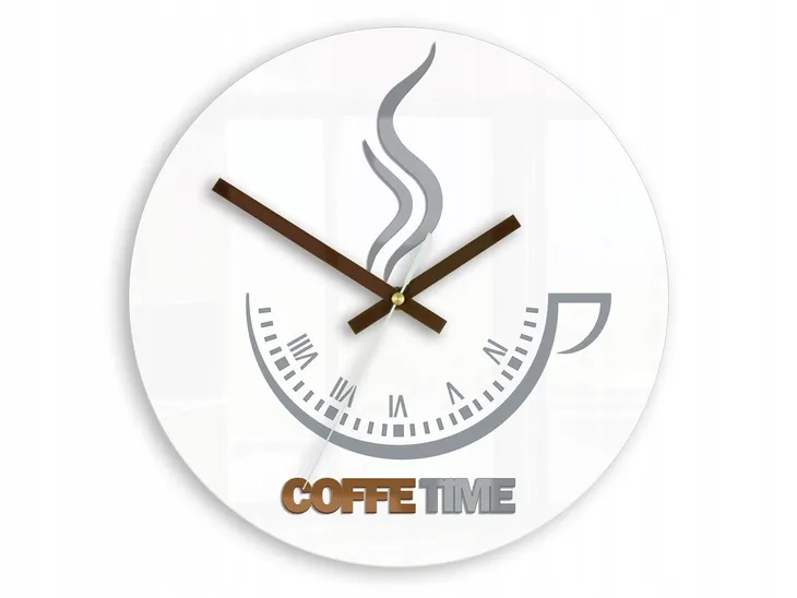 zegar-scienny-coffe-time-ver-ii-biala-linia-wiszace