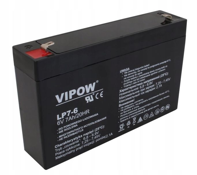 Фото - Батарея для ДБЖ VIPOW ﻿Akumulator Żelowy 6V 7Ah Zabawki Auto Ups Alarmy 