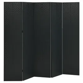 parawan-5-panelowy-czarny-200-x-180-cm-stalowy