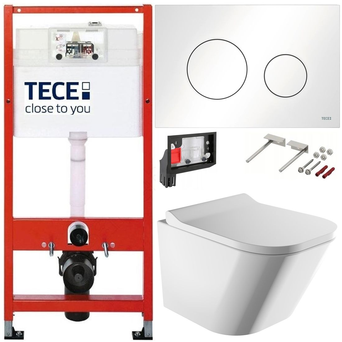 TECE STELAŻ ZESTAW PODTYNKOWY WC BIAŁY + FRESH - ERLI.pl
