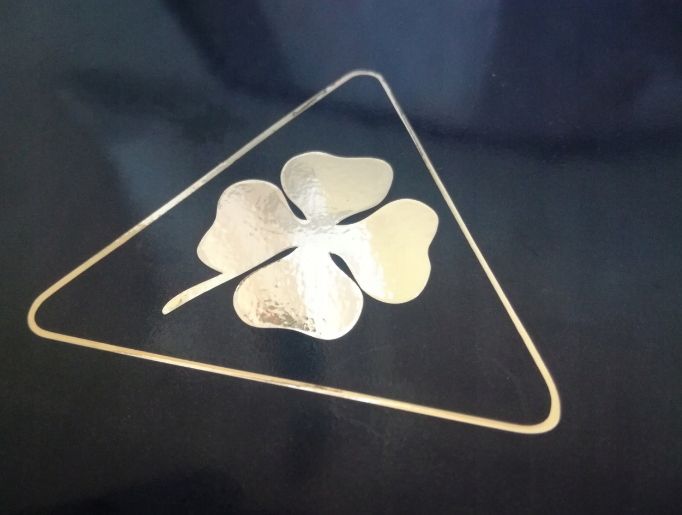 Naklejki Złoty Chrom alfa romeo koniczynka 2 szt.. ERLI.pl