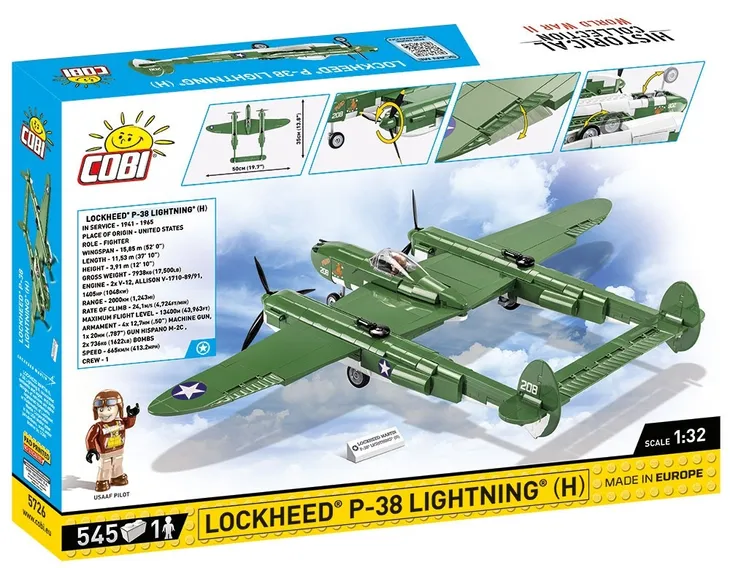 cobi-5726-samolot-lockheed-p-38-h-lightning-klocki-plec-chlopcy-dziewczynki