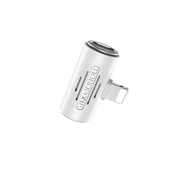 borofone-adapter-bv6-audio-lightning-na-2x-lightning-bialy