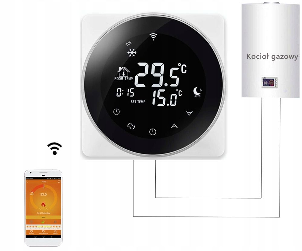 Sterownik do pieca gazowego WiFi termostat regulat - ERLI.pl