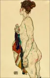 standing-nude-with-a-patterned-robe-egon-schiele