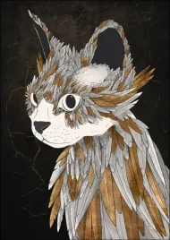 feathered-cat-plakat-20x30-cm