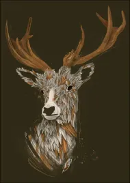 feathered-deer-plakat-20x30-cm