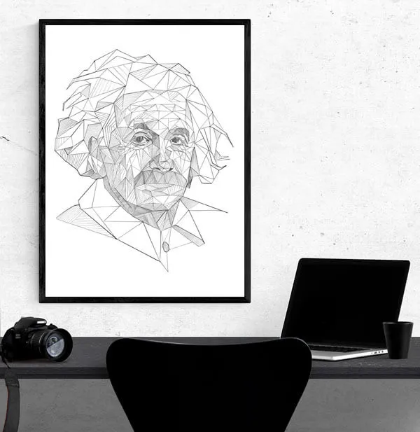 geometryczny-albert-einstein-plakat-20x30-cm