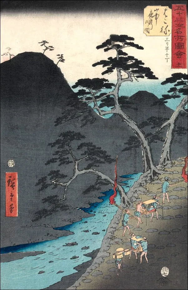 hakone-night-procession-in-the-mountains-hiroshig