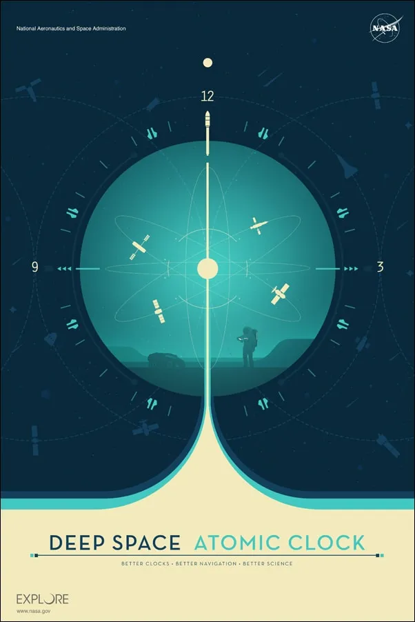 atomic-clock-blue-plakat-30x40-cm