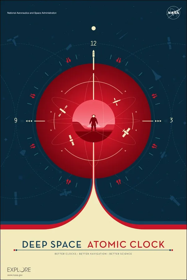 atomic-clock-red-plakat-30x40-cm