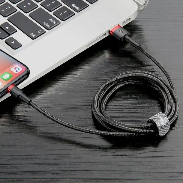 kabel-lightning-usb-baseus-cafule-2a-3m-czarno-czerwony-stan-nowy