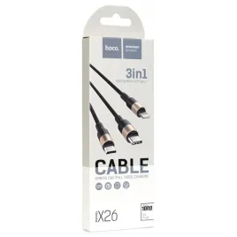 hoco-x26-kabel-lightning-micro-usb-usb-typ-c-1m