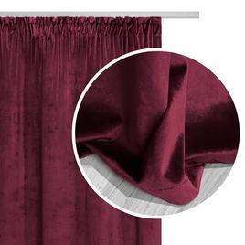 Zdjęcie produktu Zasłona gotowa Welurowa Velvet TAŚMA 140x270 (bordowa)