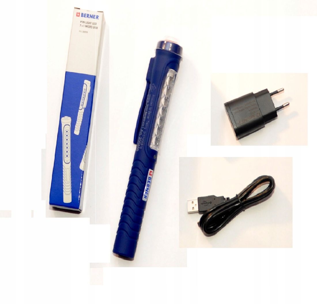 LAMPA WARSZTATOWA BERNER LED Pen Light + Ładowarka ERLI.pl