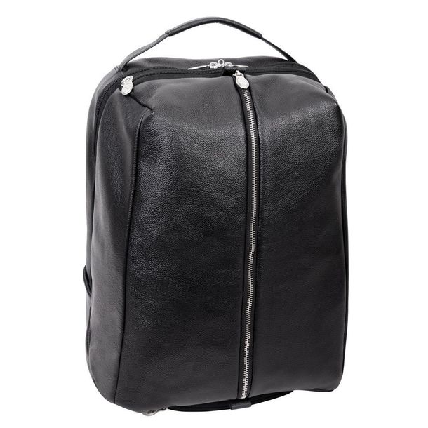 Skórzany Czarny plecak podróżny South Shore ze skóry naturalnej na laptopa