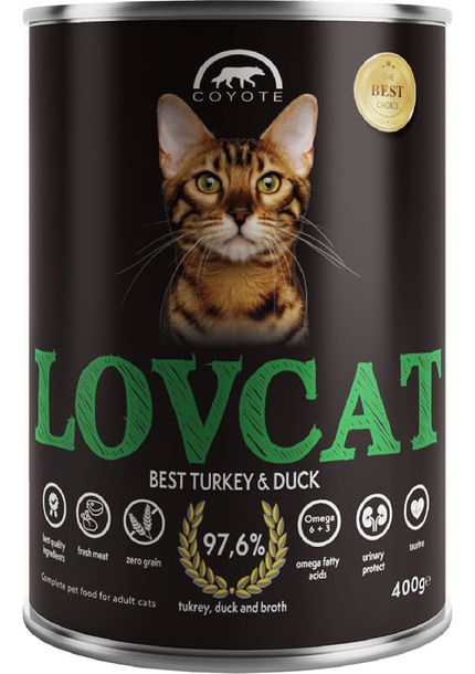 Coyote | LOVCAT | Puszka 400g - Best Turkey & Duck | Indyk z kaczką 400g