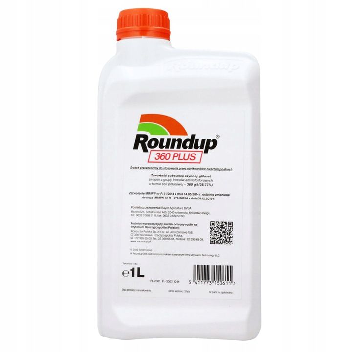 roundup 360 plus 1l ile na litr wody